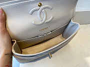 Chanel Flap Bag Medium 25 Chevron Lambskin White/Gold  - 6