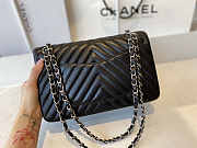 Chanel Flap Bag Medium 25 Chevron Lambskin Black/Silver - 3