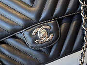 Chanel Flap Bag Medium 25 Chevron Lambskin Black/Silver - 2