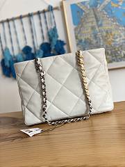 Chanel 19 Shopping Bag 41 White Lambskin - 6