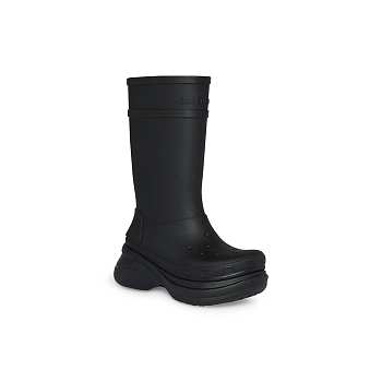 Balenciaga 45mm Crocs Rubber Boots Black