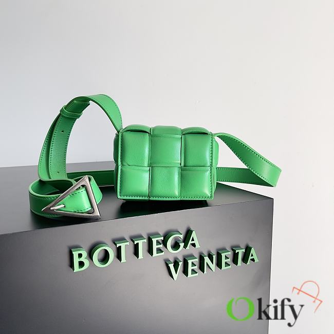 Bottega Veneta Mini Padded Cassette Green Lambskin 10453 - 1