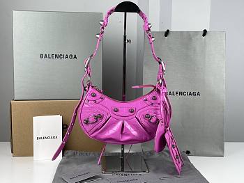 Balenciaga Le Cagole XS Purple Crocodile Pattern 5557