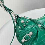 Balenciaga Le Cagole XS Dark Green Crocodile Pattern 5525 - 3