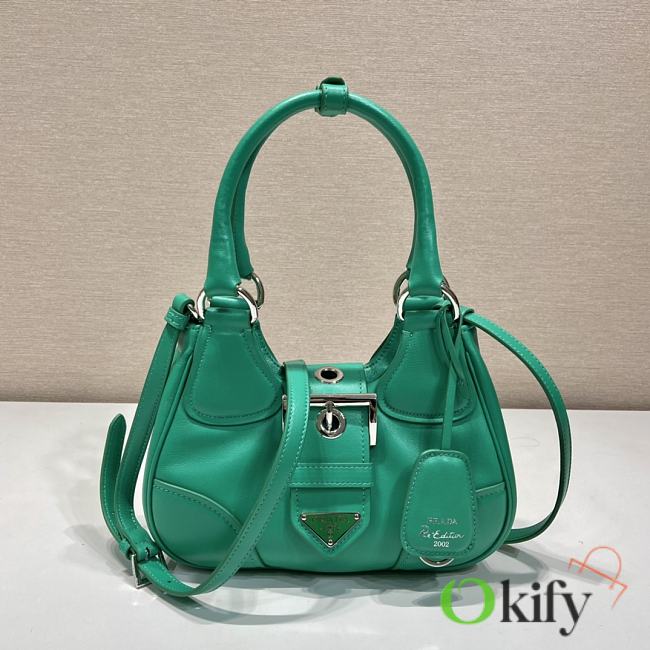 Prada Moon 22.5 Green Leather Bag 1BA381  - 1