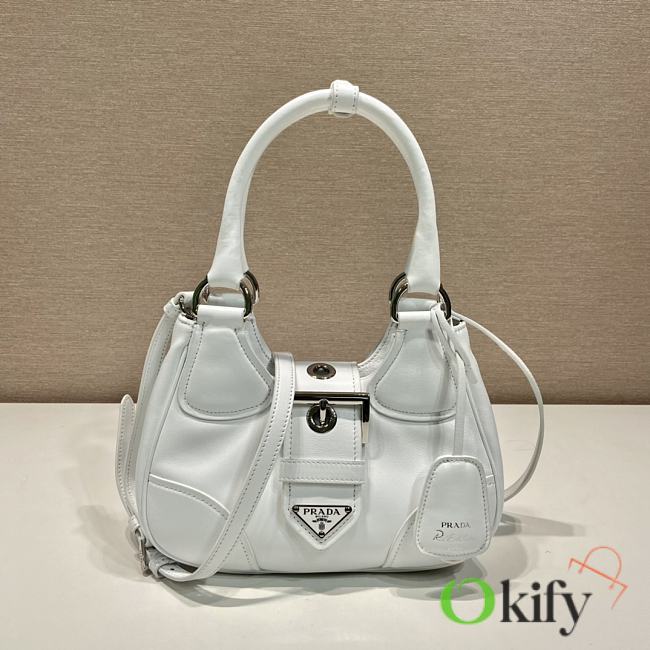 Prada Moon 22.5 White Leather Bag 1BA381 - 1
