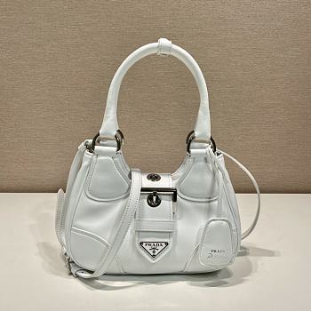 Prada Moon 22.5 White Leather Bag 1BA381