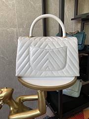 CN Coco Chevron Handle 29 White Lambskin 5656 - 3