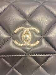 Chanel Trendy CC Quilted Top Handle 25 Black/ Gold Lambskin New Version - 6