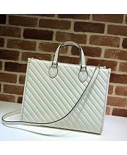 Gucci GG Marmont Tote Top Handle 35 Bag White  - 3