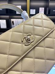 Chanel Trendy CC New Version Quilted Top Handle 25 Beige/ Gold Lambskin  - 4