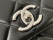 Chanel Trendy CC Classic Quilted Top Handle 25 Black/ Silver Lambskin  - 4