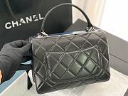 Chanel Trendy CC Classic Quilted Top Handle 25 Black/ Silver Lambskin  - 5