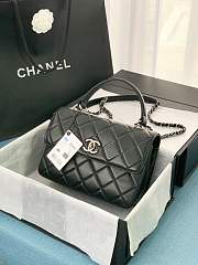 Chanel Trendy CC Classic Quilted Top Handle 25 Black/ Ancient Silver Lambskin - 1