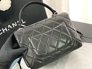 Chanel Trendy CC Classic Quilted Top Handle 25 Black/ Ancient Silver Lambskin - 3