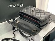Chanel Trendy CC Classic Quilted Top Handle 25 Black/ Ancient Silver Lambskin - 4
