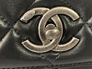 Chanel Trendy CC Classic Quilted Top Handle 25 Black/ Ancient Silver Lambskin - 5