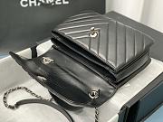 Chanel Trendy CC Classic Chevron Top Handle 25 Black/ Silver Lambskin - 4