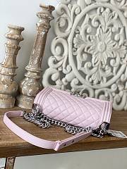 CC Le Boy Medium 25 Quilted Light Pink Caviar Silver Buckle - 5
