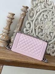 CC Le Boy Medium 25 Quilted Light Pink Caviar Silver Buckle - 4