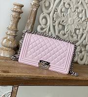 CC Le Boy Medium 25 Quilted Light Pink Caviar Silver Buckle - 1