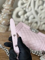 CC Le Boy Small 20 Quilted Light Pink Caviar Silver Buckle - 3