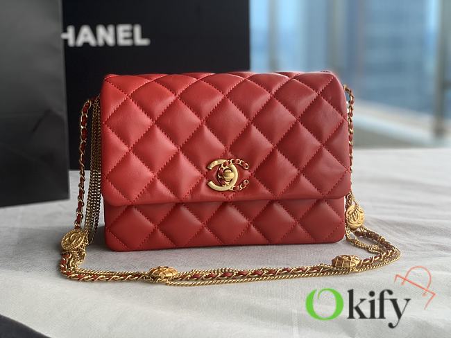 Chanel Mini Flap Bag 20 Red Lambskin - 1