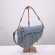 Dior Saddle 25.5 Grained Leather Horizon Blue with Strap #6816 - 1