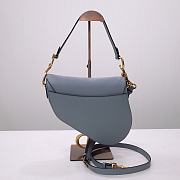 Dior Saddle 25.5 Grained Leather Horizon Blue with Strap #6816 - 4
