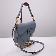 Dior Saddle 25.5 Grained Leather Horizon Blue with Strap #6816 - 5
