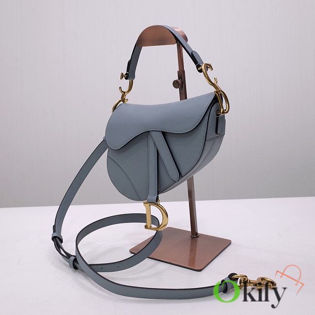 Dior Saddle 21 Grained Leather Horizon Blue with Strap #6816 - 1