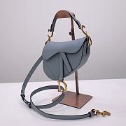 Dior Saddle 21 Grained Leather Horizon Blue with Strap #6816 - 1