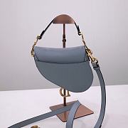 Dior Saddle 21 Grained Leather Horizon Blue with Strap #6816 - 4