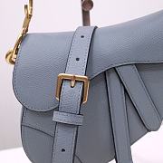 Dior Saddle 21 Grained Leather Horizon Blue with Strap #6816 - 3