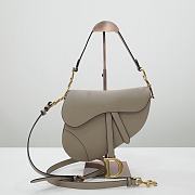 Dior Saddle 25.5 Grained Leather Taupe with Strap #6816 - 1