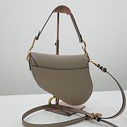 Dior Saddle 25.5 Grained Leather Taupe with Strap #6816 - 5