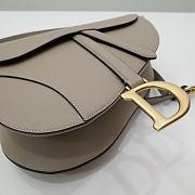 Dior Saddle 25.5 Grained Leather Taupe with Strap #6816 - 3