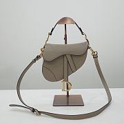Dior Saddle 21 Grained Leather Taupe with Strap #6816 - 1