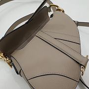 Dior Saddle 21 Grained Leather Taupe with Strap #6816 - 5