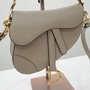 Dior Saddle 21 Grained Leather Taupe with Strap #6816 - 3