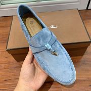 Loro Piana Men Walk Loafers Dusty Blue Suede 10609 - 3