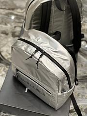 YSL Nuxx Backpack in Silver Nylon 5071 - 3