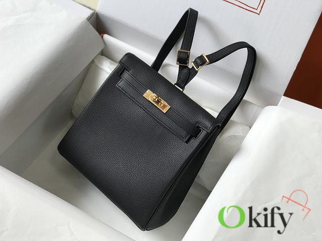 Hermès Kelly Ado Backpack 22 Black Togo - 1