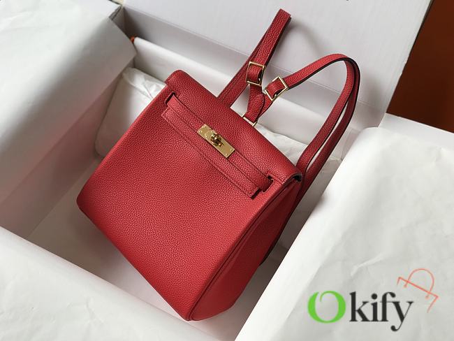 Hermès Kelly Ado Backpack 22 Red Togo - 1