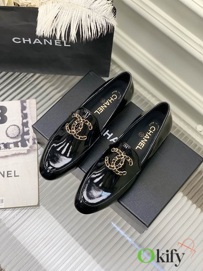 Chanel 19 Shoes Black Shiny 10655 - 1