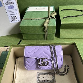 Gucci GG Marmont 16.5 Matelassé Leather Purple 476433