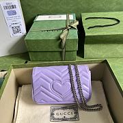 Gucci GG Marmont 16.5 Matelassé Leather Purple 476433 - 2