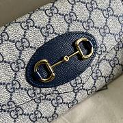 Gucci Horsebit 1955 mini bag in beige and blue GG Supreme - 5