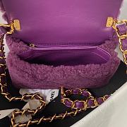 Chanel 22B Purple Shearling Handle - 6