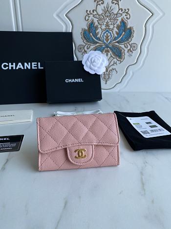 CC Wallet Light Pink Grained Leather 1915